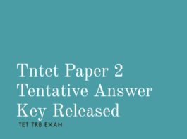 TNTET PAPER 2 TENTATIVE ANSWER KEY RELEASED 2023