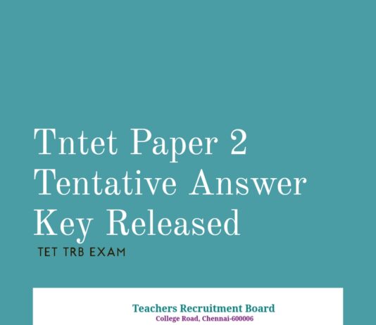 TNTET PAPER 2 TENTATIVE ANSWER KEY RELEASED 2023